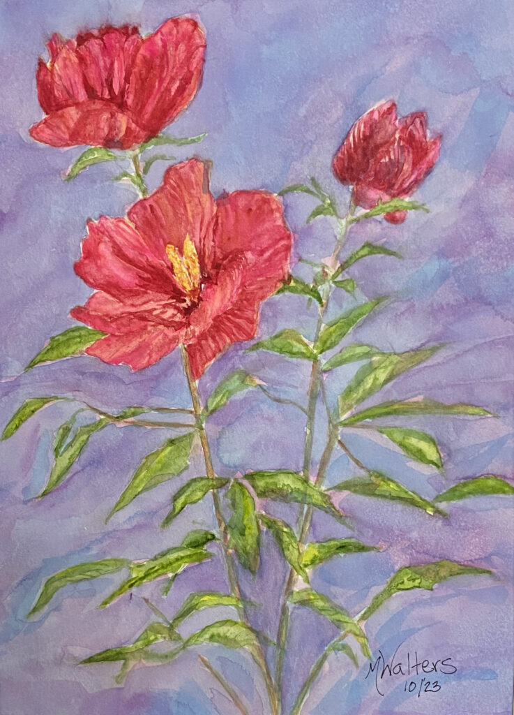 Watercolor Artist Hibiscus Flower Melanie Walters