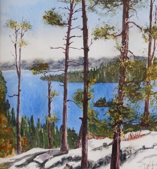 Watercolor Artist Landscape Emerald Bay Lake Tahoe Melanie Walters