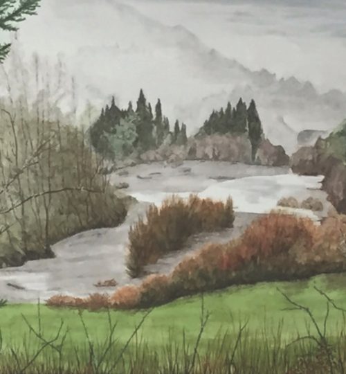 Watercolor Artist Fog Fall Melanie Walters Commissioned