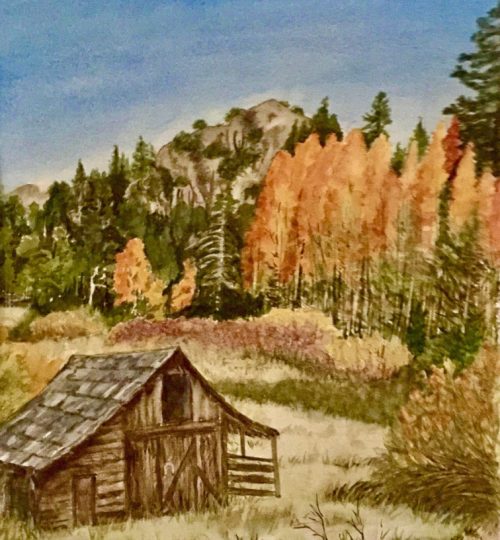 Watercolor Artist Hope Valley Barn Nevada Melanie Walters Landscapes Fine Art Painting