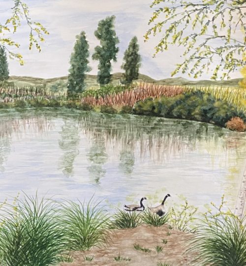 Geese Landscape Watercolor Artist Melanie Walters