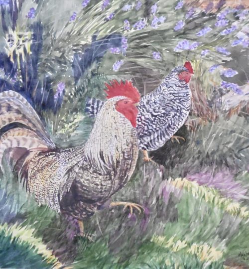 Watercolor Artist Rooster Melanie Walters