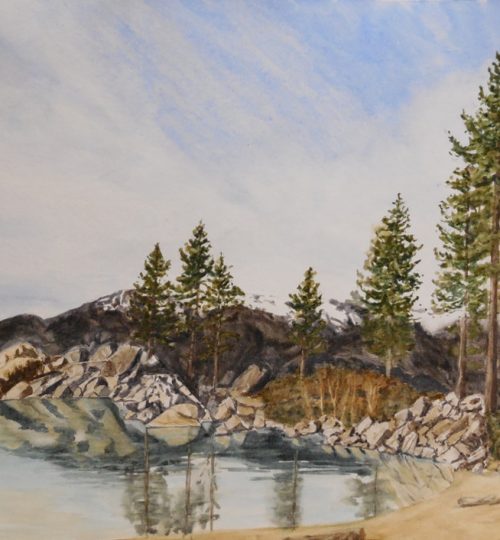 Watercolor Artist Sand Harbor Lake Nevada Melanie Walters