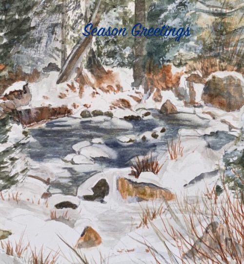 Watercolor Artist Landscape Seasons Greetings Melanie Walters